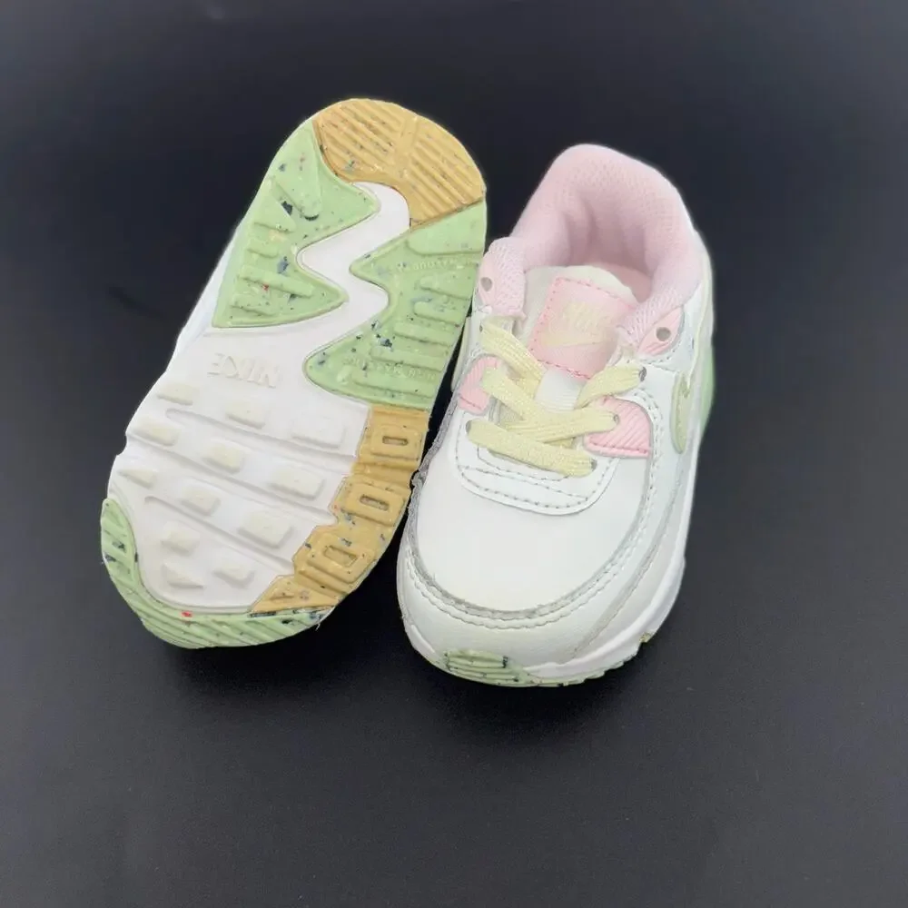 Nike Air Max 90 LTR Leather SE 'White Pink Green - Picture 5 of 5